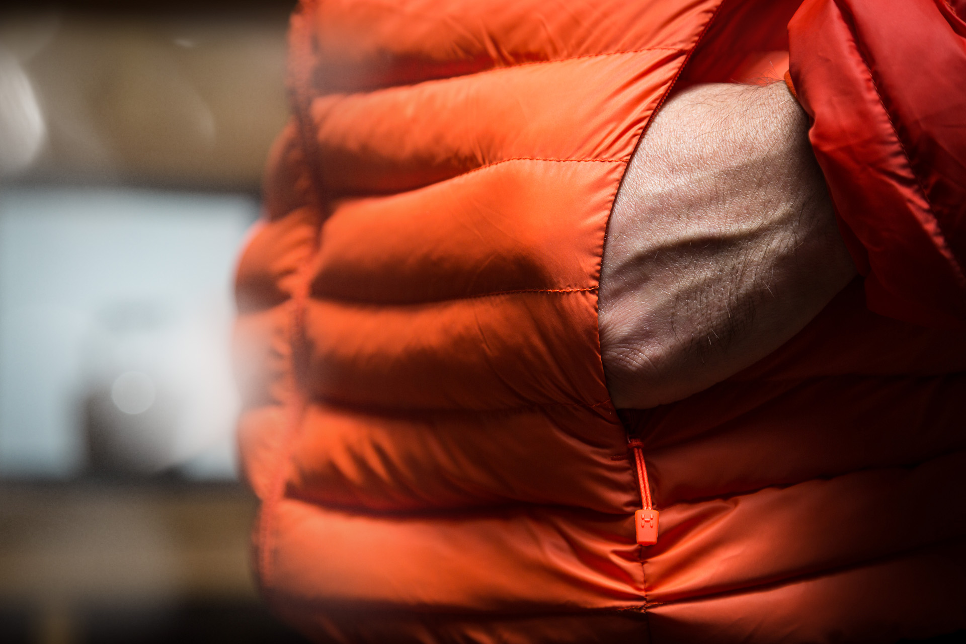 Haglöfs LIM Essens Mimic Jacket hand-warmer pockets close-up