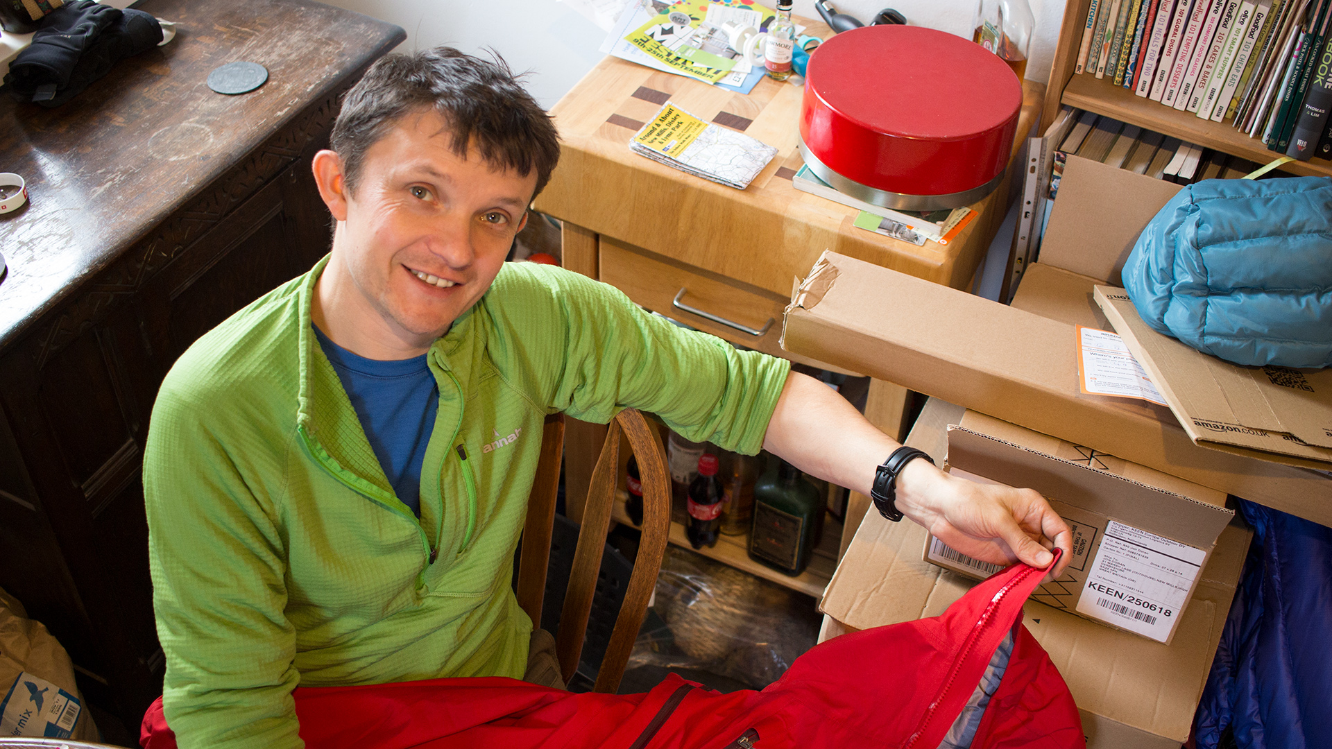 Rich Dannah holding a Dannah Alpine Jack indoors