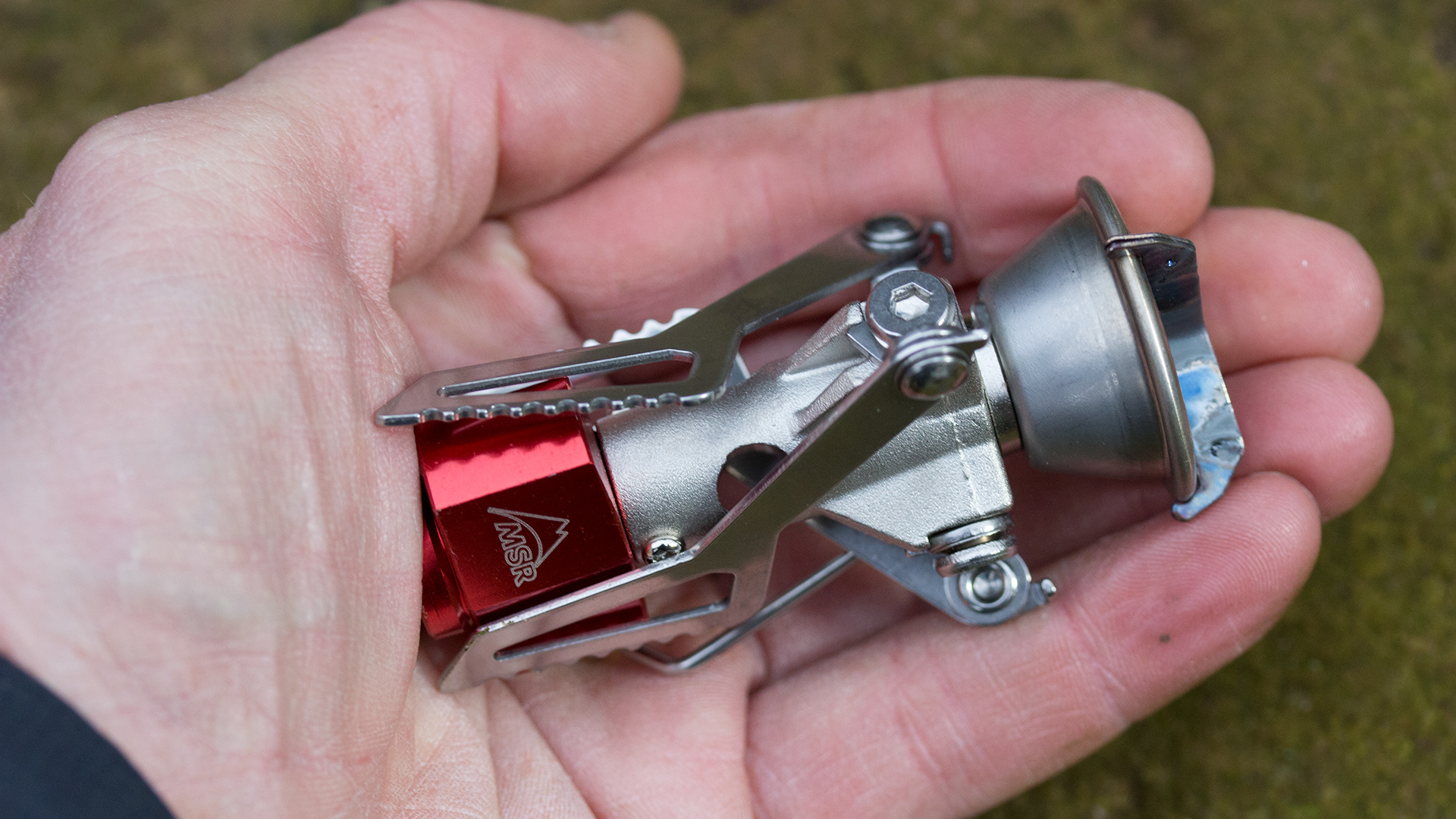 MSR PocketRocket 2 stove folded in hand