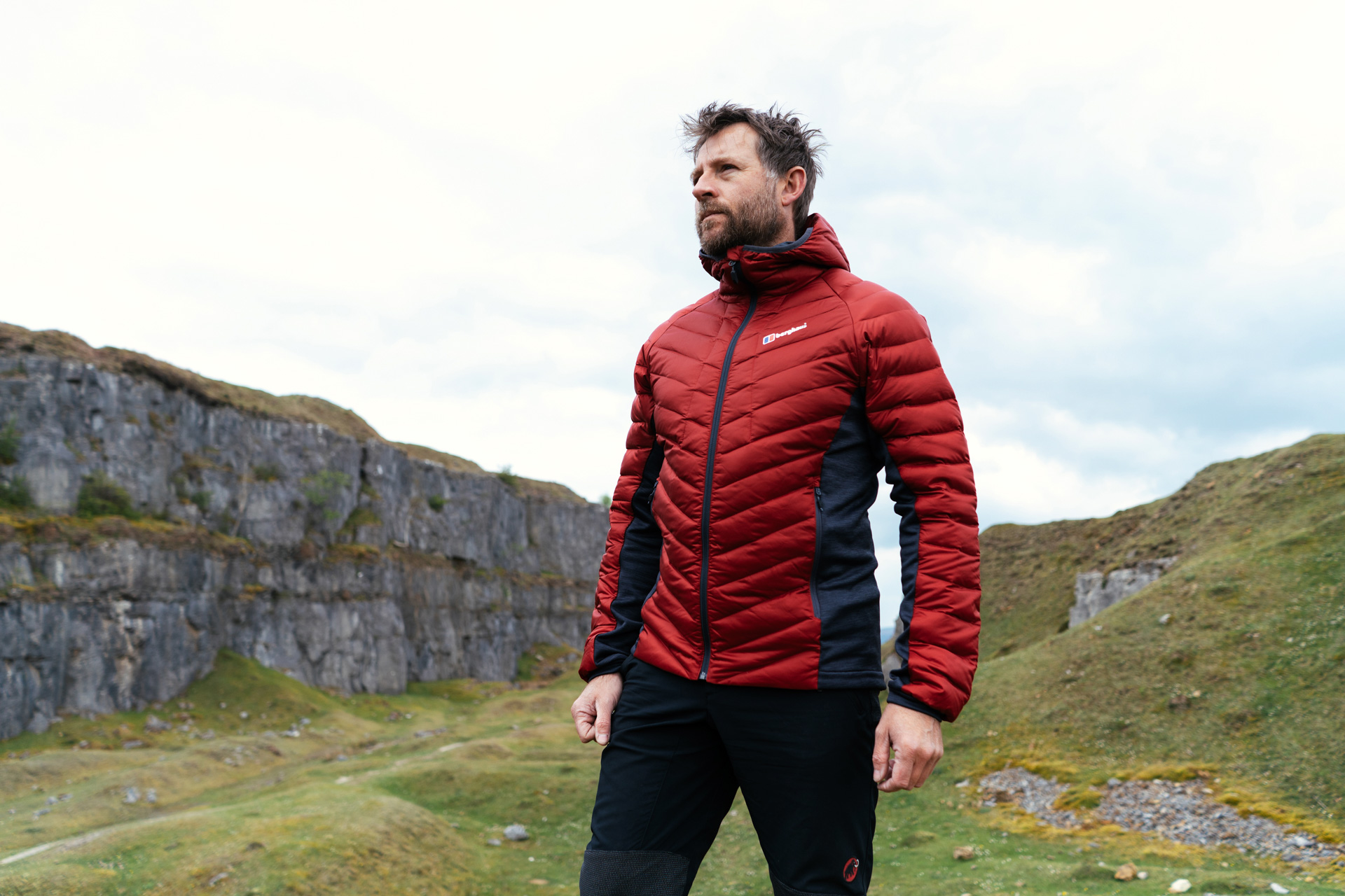 Berghaus Tephra Stretch Men's Insulated Down Jacket - Reflect Black, Regular Fit, Hooded