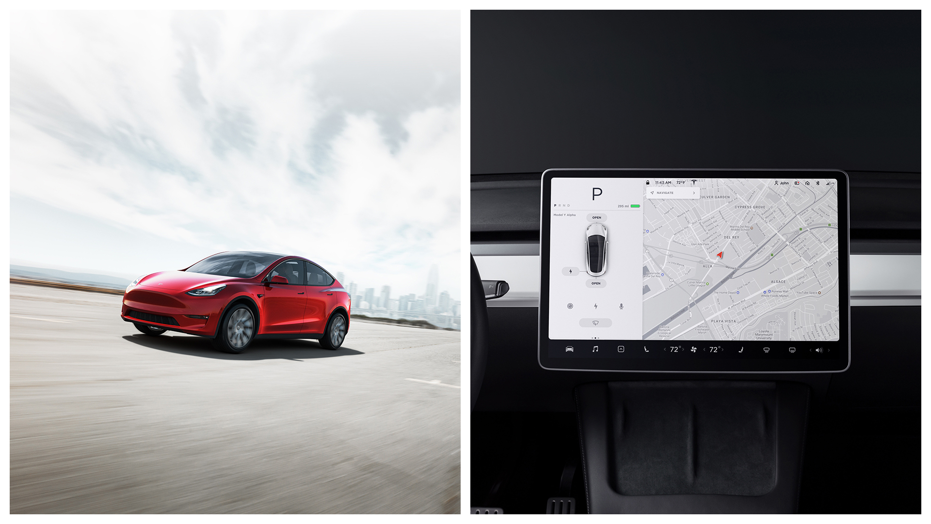 tesla model Y interior screen 