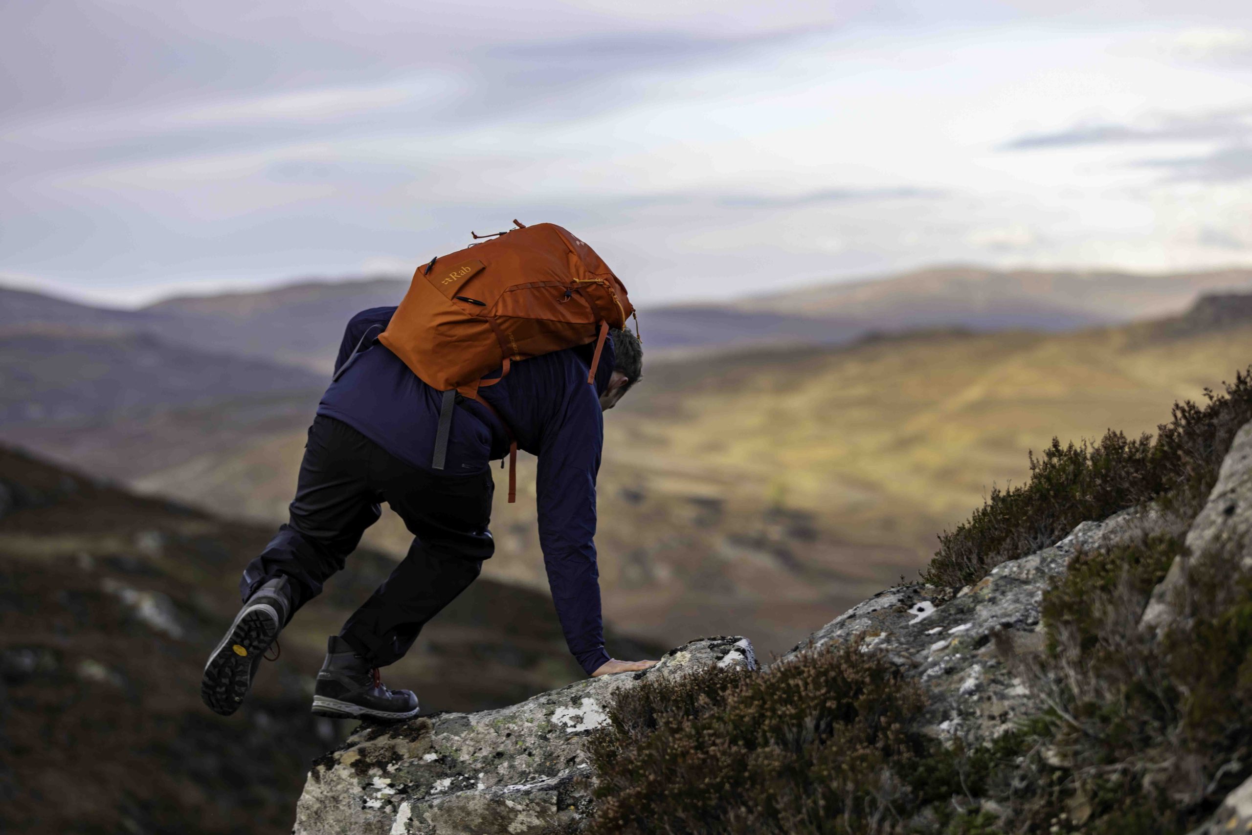 Rab mountain equipment in use during mountain expedition