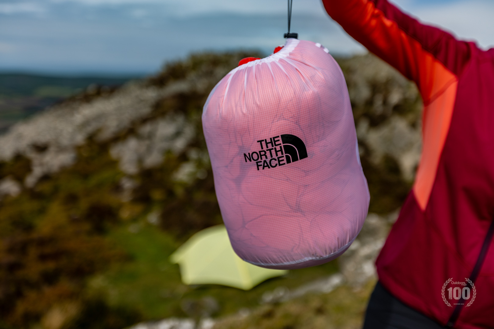 The North Face Summit Pumori in its stuff sack