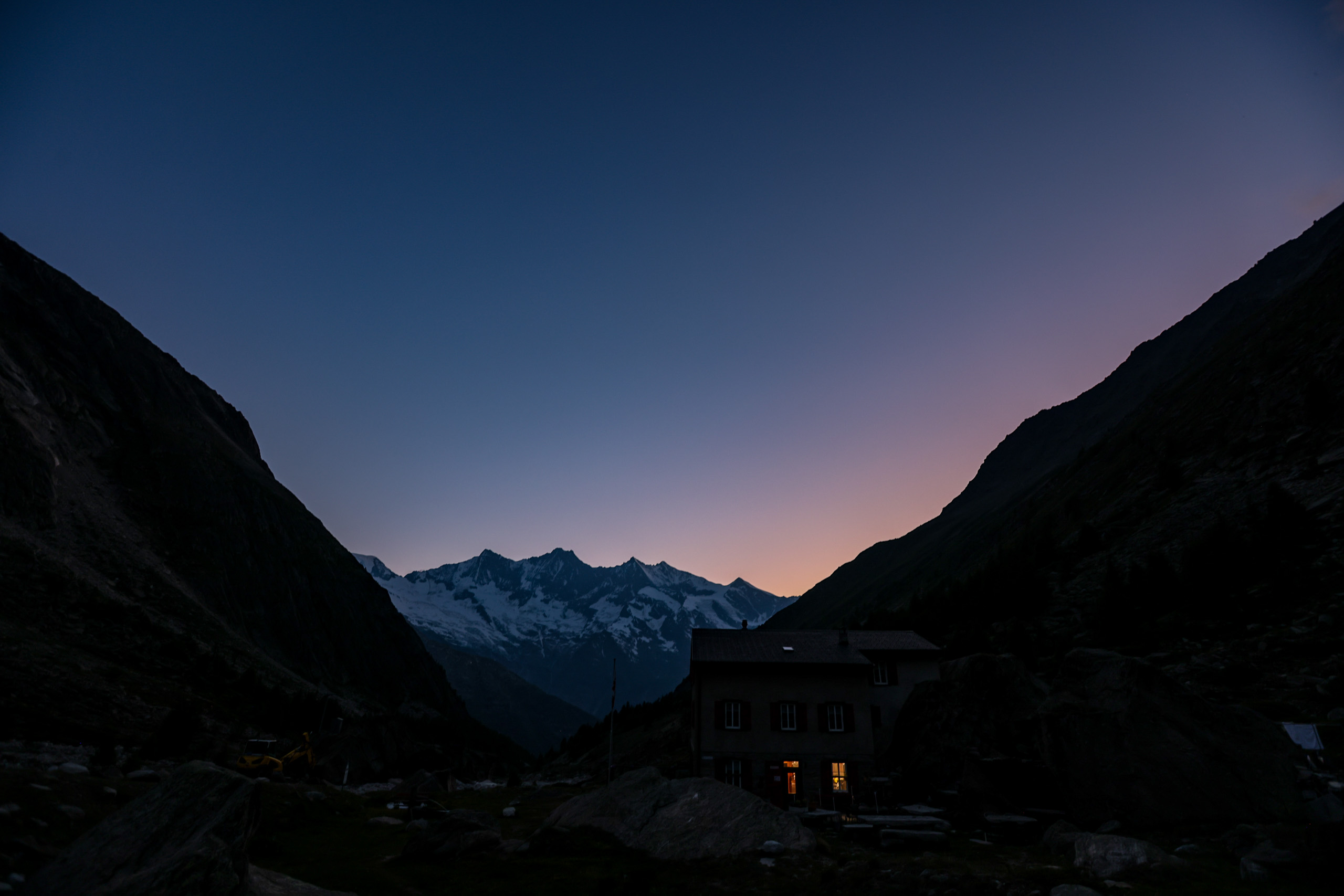 Mountain hut Saastal Switzerland CREDIT Dave MacFarlane